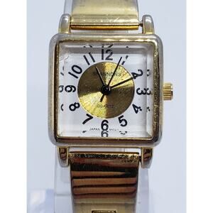 Shannons women's dress watch. Square face with gold bevel. Working watch